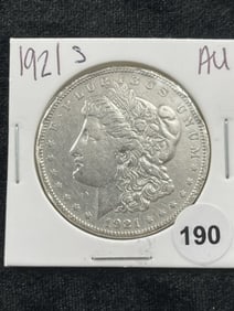 1921 S AU Morgan Silver Dollar Coin