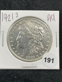 1921 S AU Morgan Silver Dollar Coin