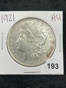 1921 AU Morgan Silver Dollar Coin