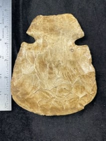 Chipped Hoe with nice Polish Indian Artifact Arrowhead