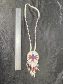 Beaded Necklace Indian Artifact Arrowhead