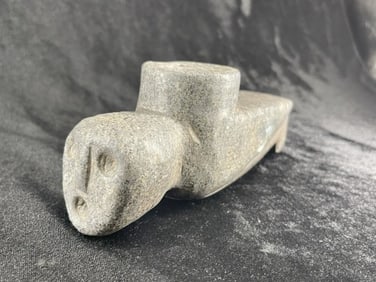 Stone Human Effigy Pipe Indian Artifact Arrowhead