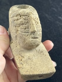 Hopewell Stone Human Effigy Pipe Indian Artifact Arrowhead