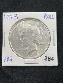 1923 AU Peace Silver Dollar Coin