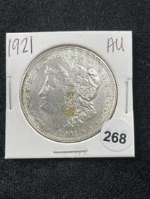 1921 AU Morgan Silver Dollar Coin