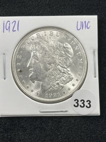 1921 UNC Morgan Silver Dollar Coin