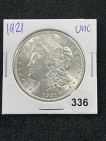1921 UNC Morgan Silver Dollar Coin