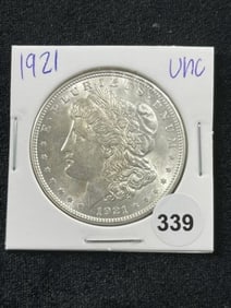 1921 UNC Morgan Silver Dollar Coin