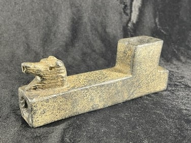 Stone Wolf Effigy Pipe Indian Artifact Arrowhead