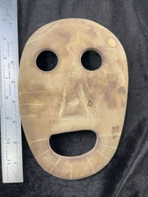 Stone Mask with engravings Indian Artifact Arrowhead