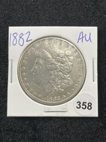 1882 AU Morgan Silver Dollar Coin