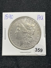 1890 AU Morgan Silver Dollar Coin