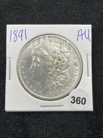 1891 AU Morgan Silver Dollar Coin