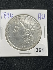 1896 AU Morgan Silver Dollar Coin