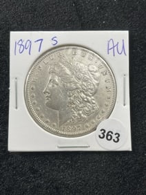1897 S AU Morgan Silver Dollar Coin