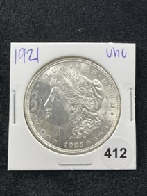 1921 UNC Morgan Silver Dollar Coin