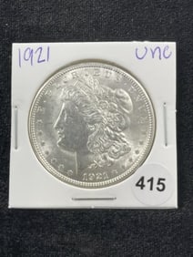 1921 UNC Morgan Silver Dollar Coin