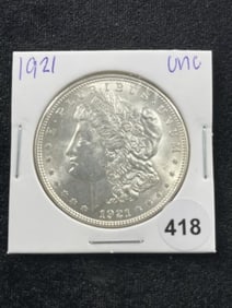 1921 UNC Morgan Silver Dollar Coin