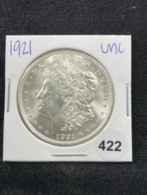 1921 UNC Morgan Silver Dollar Coin