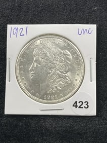 1921 UNC Morgan Silver Dollar Coin