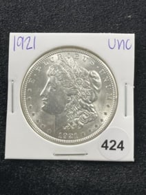 1921 UNC Morgan Silver Dollar Coin