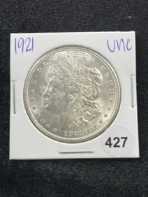 1921 UNC Morgan Silver Dollar Coin