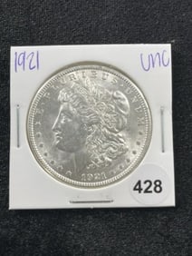 1921 UNC Morgan Silver Dollar Coin