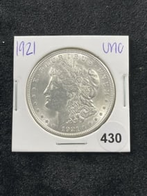 1921 UNC Morgan Silver Dollar Coin
