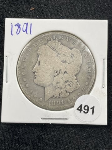 1891 Morgan Silver Dollar Coin (1 of 2)