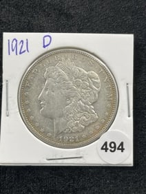 1921 D Morgan Silver Dollar Coin