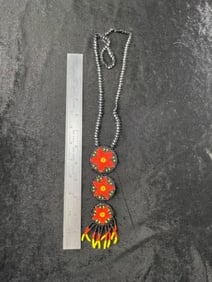 Beaded Necklace Indian Artifact Arrowhead