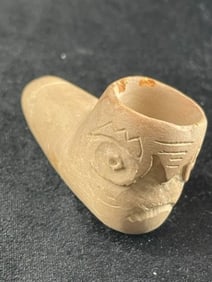 Pottery Pipe Indian Artifact Arrowhead