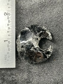 Obsidian Crescent Indian Artifact Arrowhead