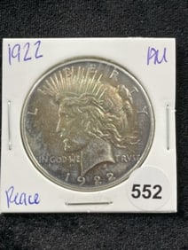 1922 AU Peace Silver Dollar Coin