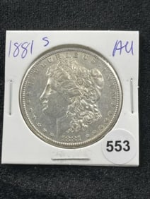 1881 S AU Morgan Silver Dollar Coin