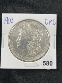 1900 UNC Morgan Silver Dollar Coin