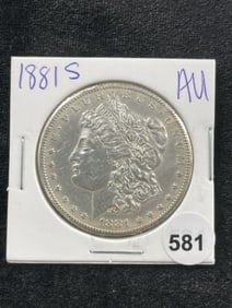 1881 S AU Morgan Silver Dollar Coin