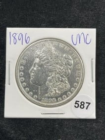 1896 UNC Morgan Silver Dollar Coin