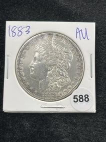1883 AU Morgan Silver Dollar Coin