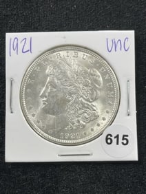 1921 UNC Morgan Silver Dollar Coin