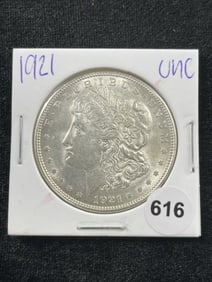 1921 UNC Morgan Silver Dollar Coin