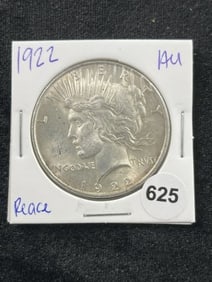 1922 AU Peace Silver Dollar Coin
