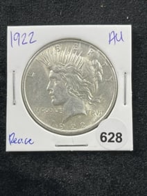 1922 AU Peace Silver Dollar Coin