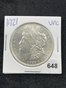 1921 UNC Morgan Silver Dollar Coin