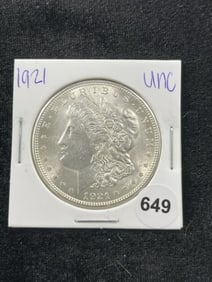 1921 UNC Morgan Silver Dollar Coin