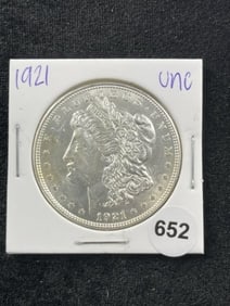 1921 UNC Morgan Silver Dollar Coin