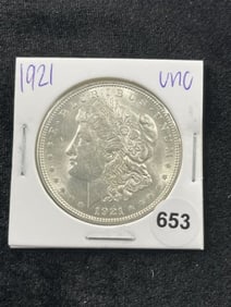 1921 UNC Morgan Silver Dollar Coin