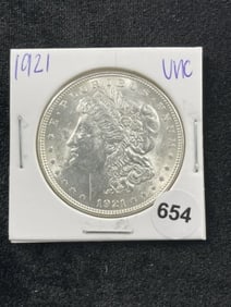 1921 UNC Morgan Silver Dollar Coin