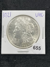1921 UNC Morgan Silver Dollar Coin