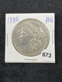 1880 AU Morgan Silver Dollar Coin